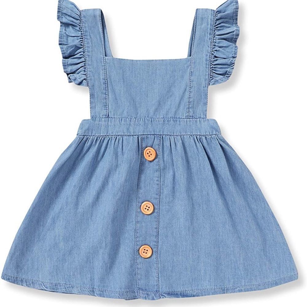 𝅺Beautiful Jean Ruffle Sleeve Dress